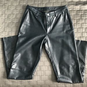 Banana Republic Navy Leather straight leg jeans